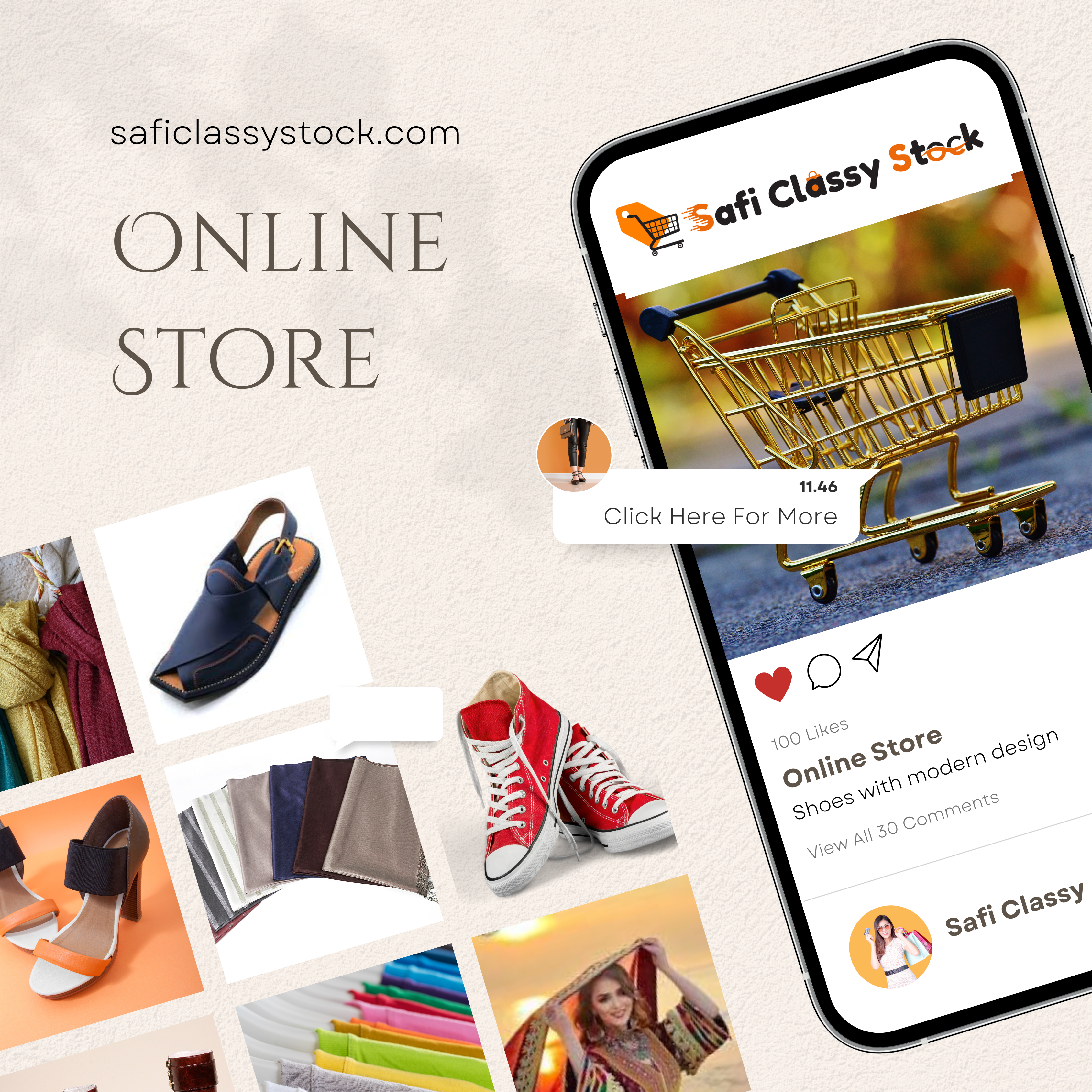 Cream and Orange Minimalist Gallery Store Instagram Post